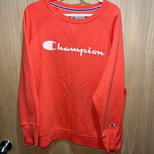 Champion Vibrant Red-ish/Orange Crewneck Sweatshirt